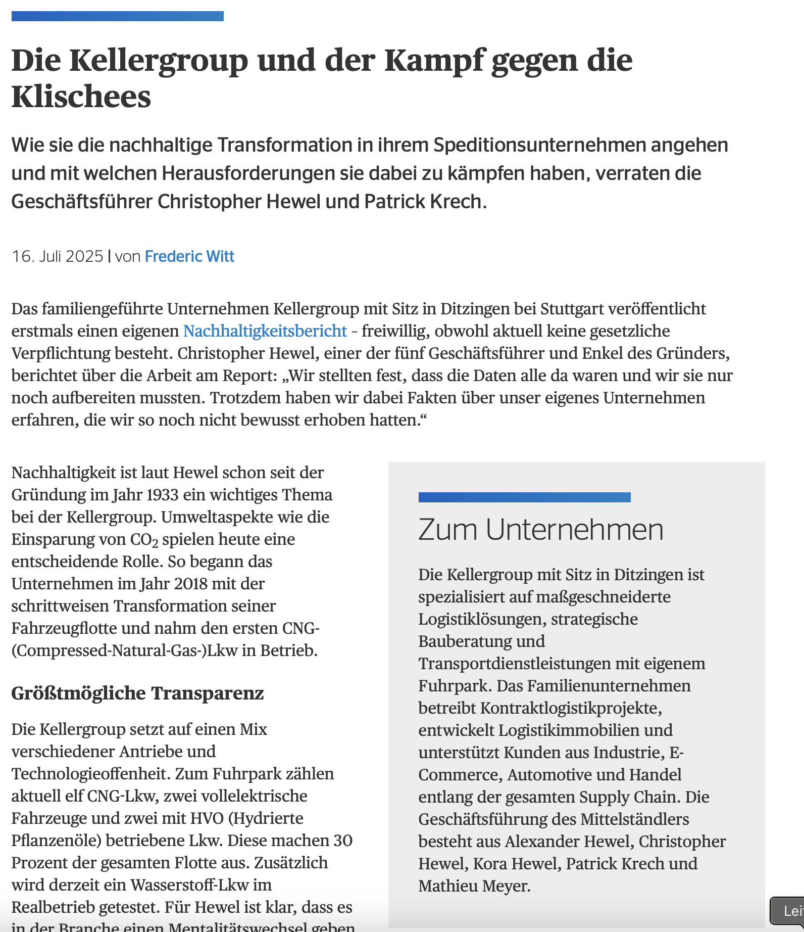 Kellergroup dvz Logistik Klischees Logistikberatung